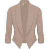 image:imageHybrid amp Company Ruched Sleeve Blazer  Lightweight fabric open front silhouette classic ruched sleeves suitable for office business casual and everyday wearBeige