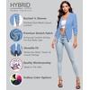 image:imageHybrid amp Company Ruched Sleeve Blazer  Lightweight fabric open front silhouette classic ruched sleeves suitable for office business casual and everyday wearBlue