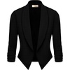image:imageHybrid amp Company Ruched Sleeve Blazer  Lightweight fabric open front silhouette classic ruched sleeves suitable for office business casual and everyday wearBlack
