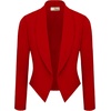 image:imageHybrid amp Company Ruched Sleeve Blazer  Lightweight fabric open front silhouette classic ruched sleeves suitable for office business casual and everyday wearRed9789