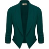image:imageHybrid amp Company Ruched Sleeve Blazer  Lightweight fabric open front silhouette classic ruched sleeves suitable for office business casual and everyday wearHuntergreen