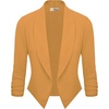 image:imageHybrid amp Company Ruched Sleeve Blazer  Lightweight fabric open front silhouette classic ruched sleeves suitable for office business casual and everyday wearMustard