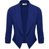 image:imageHybrid amp Company Ruched Sleeve Blazer  Lightweight fabric open front silhouette classic ruched sleeves suitable for office business casual and everyday wearRoyal