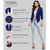 image:imageHybrid amp Company Ruched Sleeve Blazer  Lightweight fabric open front silhouette classic ruched sleeves suitable for office business casual and everyday wearRoyal