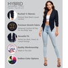image:imageHybrid amp Company Ruched Sleeve Blazer  Lightweight fabric open front silhouette classic ruched sleeves suitable for office business casual and everyday wearNavy