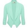 image:imageHybrid amp Company Ruched Sleeve Blazer  Lightweight fabric open front silhouette classic ruched sleeves suitable for office business casual and everyday wearMint