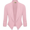 image:imageHybrid amp Company Ruched Sleeve Blazer  Lightweight fabric open front silhouette classic ruched sleeves suitable for office business casual and everyday wearPeach