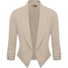 image:imageHybrid amp Company Ruched Sleeve Blazer  Lightweight fabric open front silhouette classic ruched sleeves suitable for office business casual and everyday wearStone