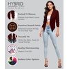image:imageHybrid amp Company Ruched Sleeve Blazer  Lightweight fabric open front silhouette classic ruched sleeves suitable for office business casual and everyday wearWine