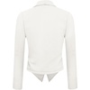 image:imageHybrid amp Company Ruched Sleeve Blazer  Lightweight fabric open front silhouette classic ruched sleeves suitable for office business casual and everyday wearIvory9789