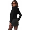 image:imageHybrid amp Company Ruched Sleeve Blazer  Lightweight fabric open front silhouette classic ruched sleeves suitable for office business casual and everyday wearBlack9789