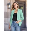 image:imageHybrid amp Company Ruched Sleeve Blazer  Lightweight fabric open front silhouette classic ruched sleeves suitable for office business casual and everyday wearMint