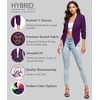 image:imageHybrid amp Company Ruched Sleeve Blazer  Lightweight fabric open front silhouette classic ruched sleeves suitable for office business casual and everyday wearPlum