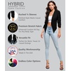 image:imageHybrid amp Company Ruched Sleeve Blazer  Lightweight fabric open front silhouette classic ruched sleeves suitable for office business casual and everyday wearBlack