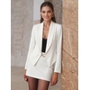 image:imageHybrid amp Company Ruched Sleeve Blazer  Lightweight fabric open front silhouette classic ruched sleeves suitable for office business casual and everyday wearIvory9789