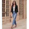 image:imageHybrid amp Company Ruched Sleeve Blazer  Lightweight fabric open front silhouette classic ruched sleeves suitable for office business casual and everyday wear1073tblack