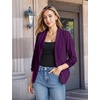 image:imageHybrid amp Company Ruched Sleeve Blazer  Lightweight fabric open front silhouette classic ruched sleeves suitable for office business casual and everyday wearPlum