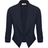 image:imageHybrid amp Company Ruched Sleeve Blazer  Lightweight fabric open front silhouette classic ruched sleeves suitable for office business casual and everyday wearNavy