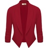image:imageHybrid amp Company Ruched Sleeve Blazer  Lightweight fabric open front silhouette classic ruched sleeves suitable for office business casual and everyday wearRed