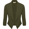 image:imageHybrid amp Company Ruched Sleeve Blazer  Lightweight fabric open front silhouette classic ruched sleeves suitable for office business casual and everyday wearOlive