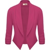 image:imageHybrid amp Company Ruched Sleeve Blazer  Lightweight fabric open front silhouette classic ruched sleeves suitable for office business casual and everyday wearFuchsia