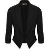 image:imageHybrid amp Company Ruched Sleeve Blazer  Lightweight fabric open front silhouette classic ruched sleeves suitable for office business casual and everyday wear1073tblack