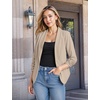 image:imageHybrid amp Company Ruched Sleeve Blazer  Lightweight fabric open front silhouette classic ruched sleeves suitable for office business casual and everyday wearStone