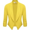 image:imageHybrid amp Company Ruched Sleeve Blazer  Lightweight fabric open front silhouette classic ruched sleeves suitable for office business casual and everyday wearSunshine