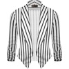 image:imageHybrid amp Company Womens Open Front Blazer  Lightweight blazer fabric open front design 34 ruched sleeves classic work jacket for office casual wear daily styling10827ivoryBlac