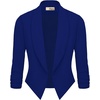 image:imageHybrid amp Company Womens Open Front Blazer  Lightweight blazer fabric open front design 34 ruched sleeves classic work jacket for office casual wear daily stylingCobaltblue