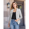 image:imageHybrid amp Company Womens Open Front Blazer  Lightweight blazer fabric open front design 34 ruched sleeves classic work jacket for office casual wear daily styling10827ivoryBlac