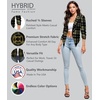 image:imageHybrid amp Company Womens Open Front Blazer  Lightweight blazer fabric open front design 34 ruched sleeves classic work jacket for office casual wear daily styling11396blkoli