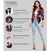 image:imageHybrid amp Company Womens Open Front Blazer  Lightweight blazer fabric open front design 34 ruched sleeves classic work jacket for office casual wear daily styling10963navy Multi