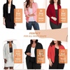 image:imageHybrid amp Company Womens Open Front Blazer  Lightweight blazer fabric open front design 34 ruched sleeves classic work jacket for office casual wear daily styling10280blackWhit