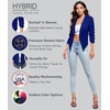 image:imageHybrid amp Company Womens Open Front Blazer  Lightweight blazer fabric open front design 34 ruched sleeves classic work jacket for office casual wear daily stylingCobaltblue