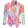 image:imageHybrid amp Company Womens Open Front Blazer  Lightweight blazer fabric open front design 34 ruched sleeves classic work jacket for office casual wear daily styling7701coralmulti