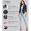 image:imageHybrid amp Company Womens Open Front Blazer  Lightweight blazer fabric open front design 34 ruched sleeves classic work jacket for office casual wear daily styling11394blkblu