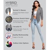 image:imageHybrid amp Company Womens Open Front Blazer  Lightweight blazer fabric open front design 34 ruched sleeves classic work jacket for office casual wear daily styling10280blackWhit