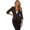 image:imageHybrid amp Company Womens Ponte Cardigan Blazer  Lightweight stretch ponte fabric open cardigan style polished fit suitable for office work and business casualBrown
