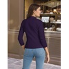 image:imageHybrid amp Company Womens Ponte Cardigan Blazer  Lightweight stretch ponte fabric open cardigan style polished fit suitable for office work and business casualEggplant