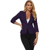 image:imageHybrid amp Company Womens Ponte Cardigan Blazer  Lightweight stretch ponte fabric open cardigan style polished fit suitable for office work and business casualEggplant