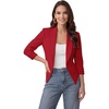 image:imageHybrid amp Company Ruched Sleeve Blazer  Lightweight fabric open front silhouette classic ruched sleeves suitable for office business casual and everyday wear1073tred