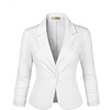 image:imageHybrid amp Company Womens Ponte Cardigan Blazer  Lightweight stretch ponte fabric open cardigan style polished fit suitable for office work and business casualWhite