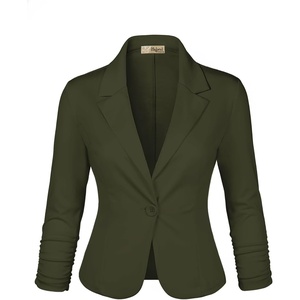 image:imageHybrid amp Company Womens Ponte Cardigan Blazer  Lightweight stretch ponte fabric open cardigan style polished fit suitable for office work and business casualOlive