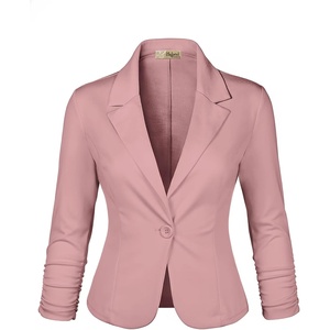image:imageHybrid amp Company Womens Ponte Cardigan Blazer  Lightweight stretch ponte fabric open cardigan style polished fit suitable for office work and business casualRose