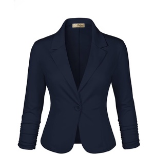 image:imageHybrid amp Company Womens Ponte Cardigan Blazer  Lightweight stretch ponte fabric open cardigan style polished fit suitable for office work and business casualNavy