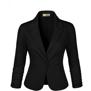 image:imageHybrid amp Company Womens Ponte Cardigan Blazer  Lightweight stretch ponte fabric open cardigan style polished fit suitable for office work and business casualBlack