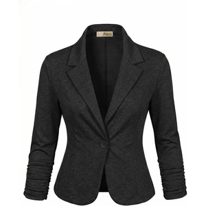 image:imageHybrid amp Company Womens Ponte Cardigan Blazer  Lightweight stretch ponte fabric open cardigan style polished fit suitable for office work and business casualCharcoal