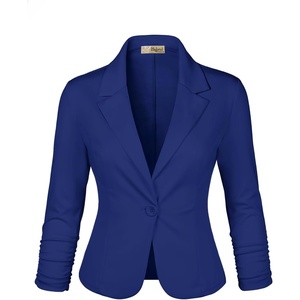 image:imageHybrid amp Company Womens Ponte Cardigan Blazer  Lightweight stretch ponte fabric open cardigan style polished fit suitable for office work and business casualRoyal