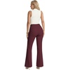 image:imageHybrid amp Company Womens High Rise Ponte Flare Pants  Ultra stretch ponte fabric high rise fit flare leg silhouette pull on waist faux pockets casual office pantsBurgundy